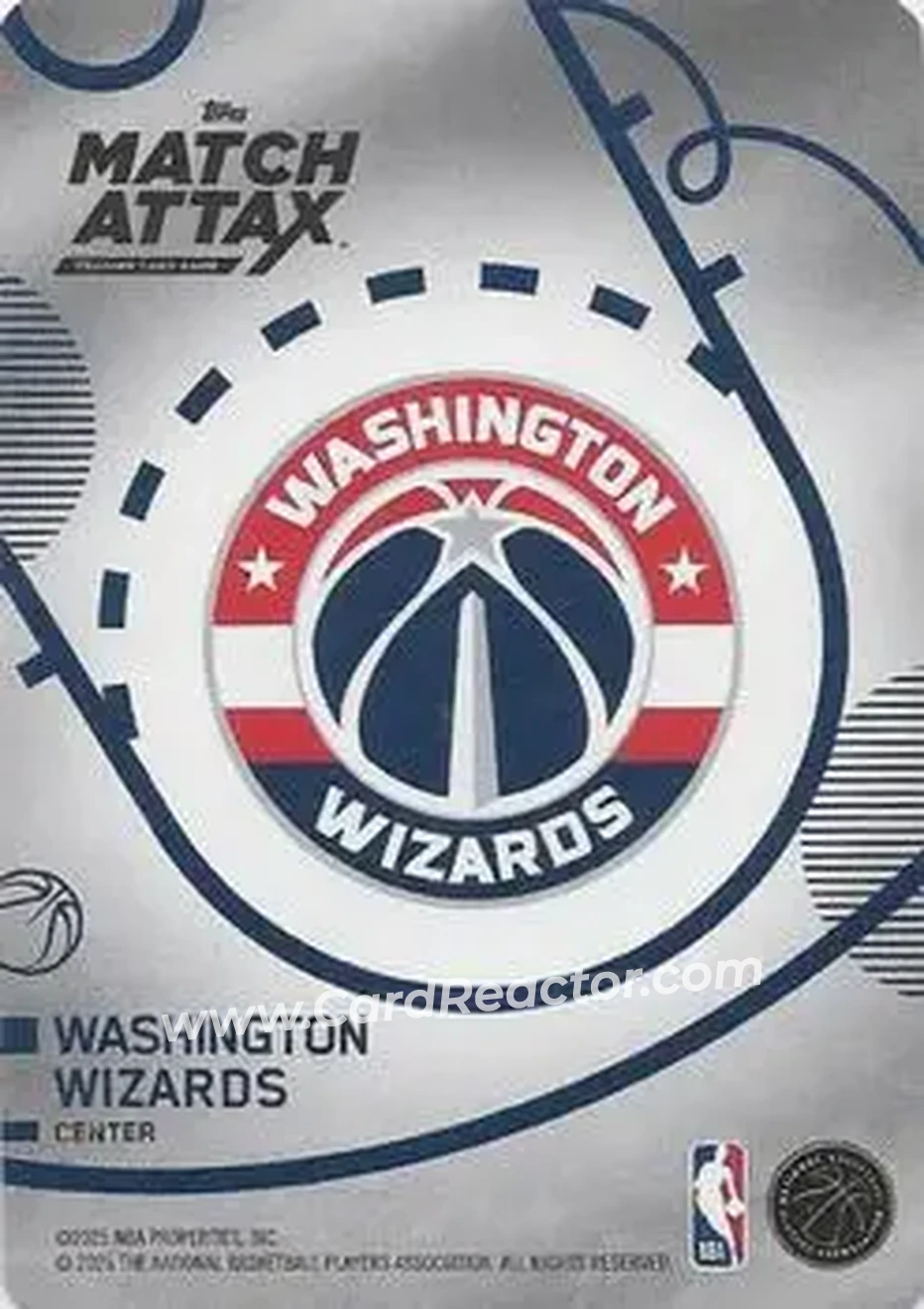 2025-26 Topps Match Attax #58 - Alex Sarr - Washington Wizards - Back