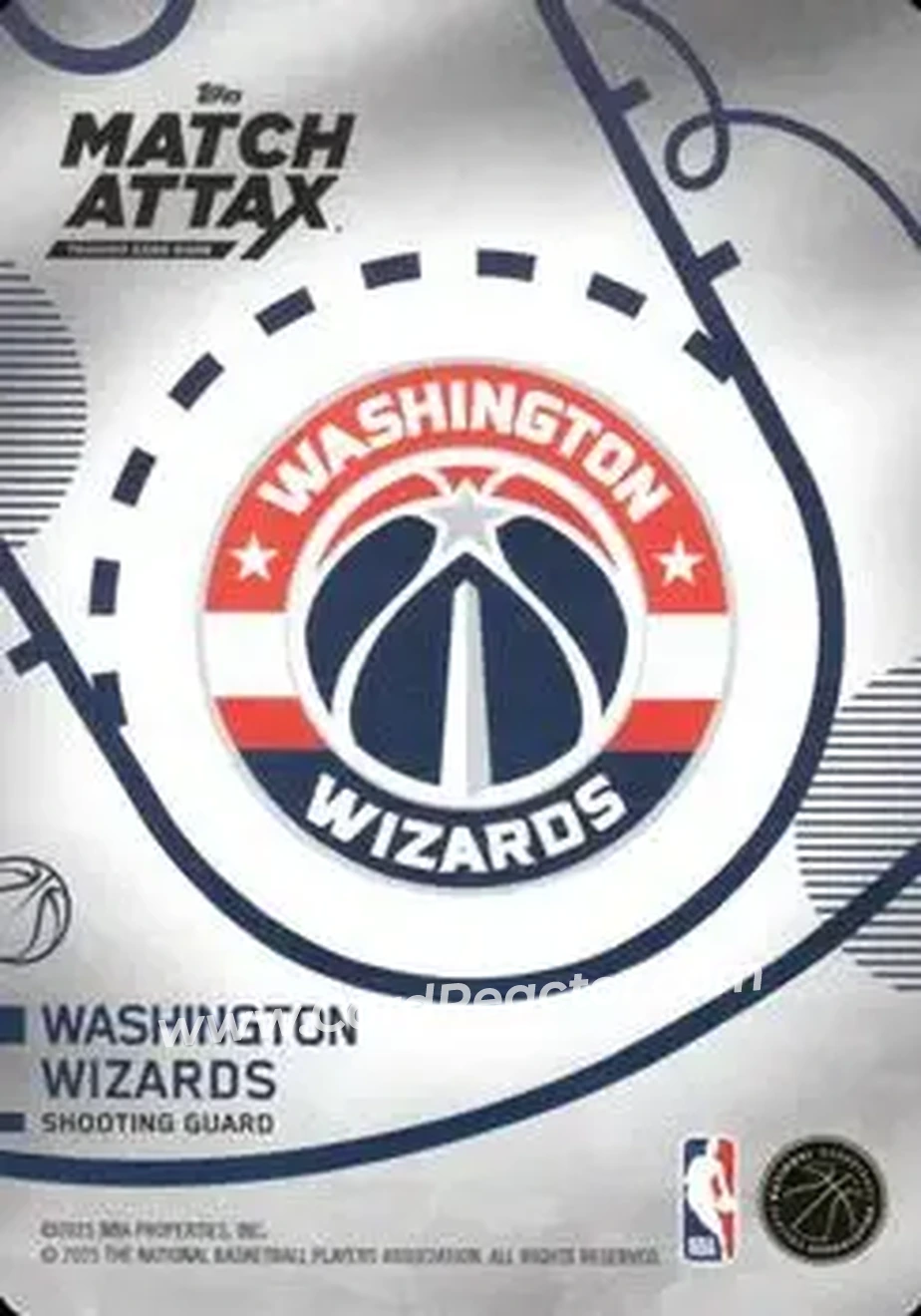 2025-26 Topps Match Attax #59 - Bub Carrington - Washington Wizards - Back