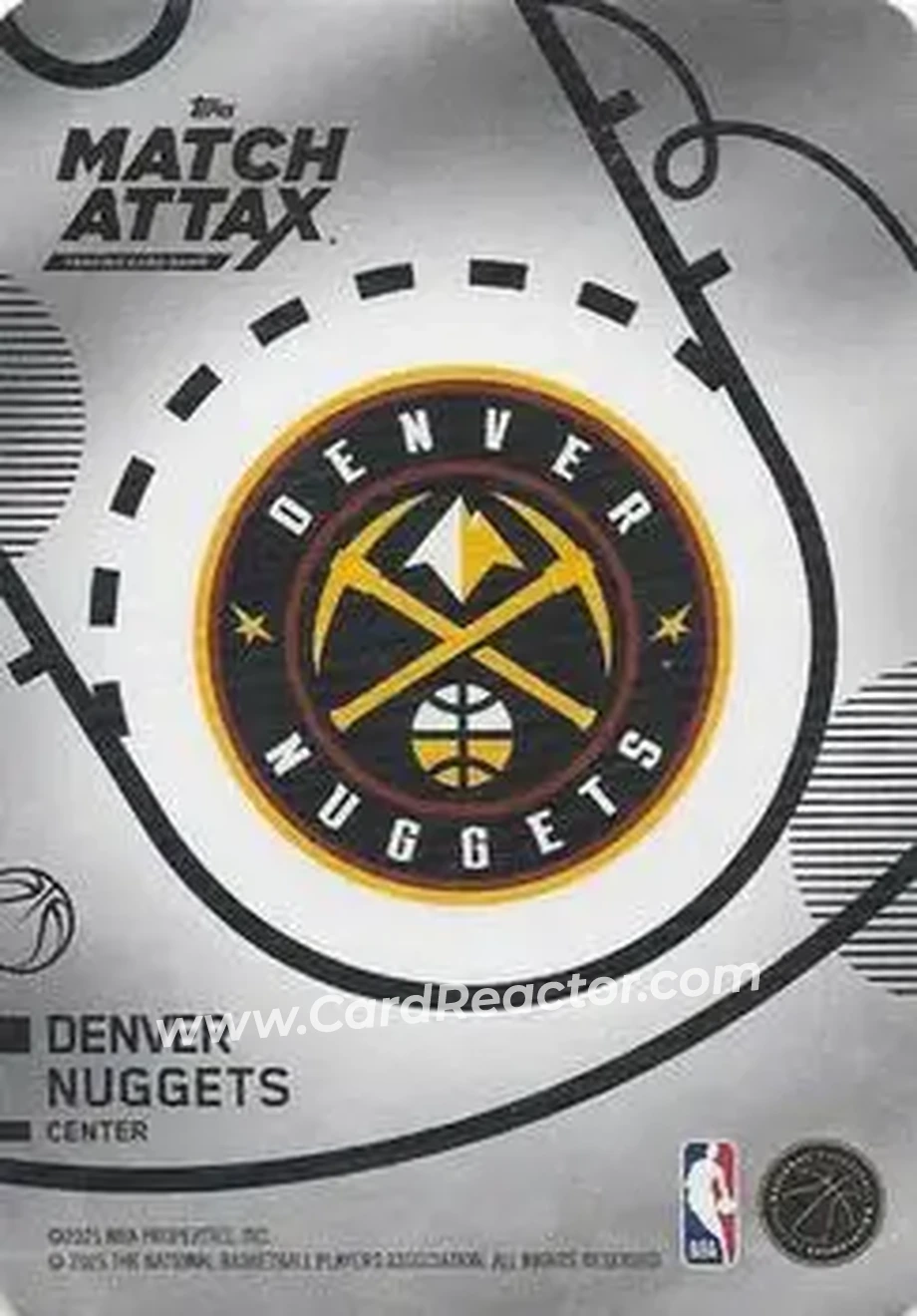 2025-26 Topps Match Attax #60 - Nikola Jokić - Denver Nuggets - Back