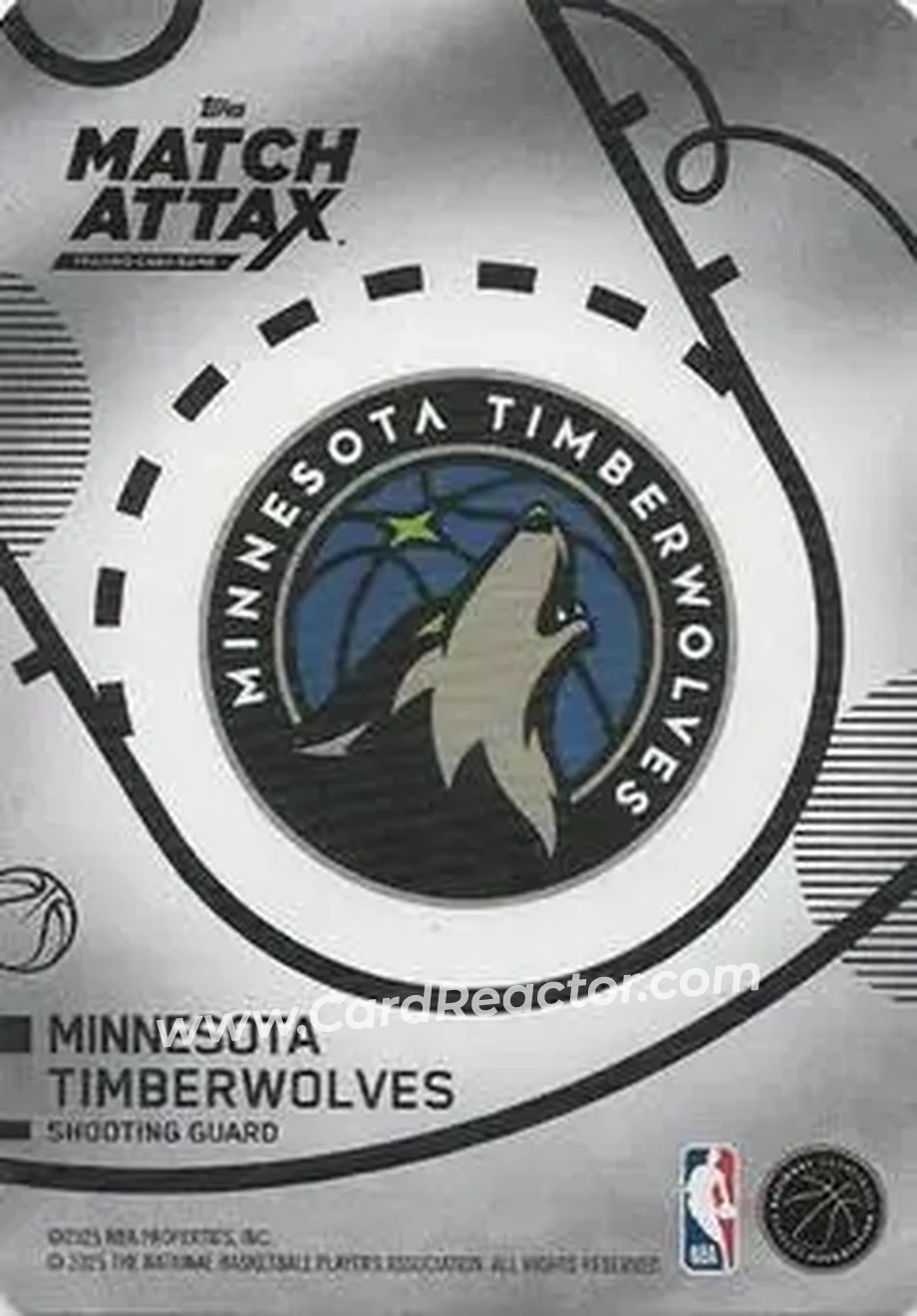 2025-26 Topps Match Attax #64 - Anthony Edwards - Minnesota Timberwolves - Back