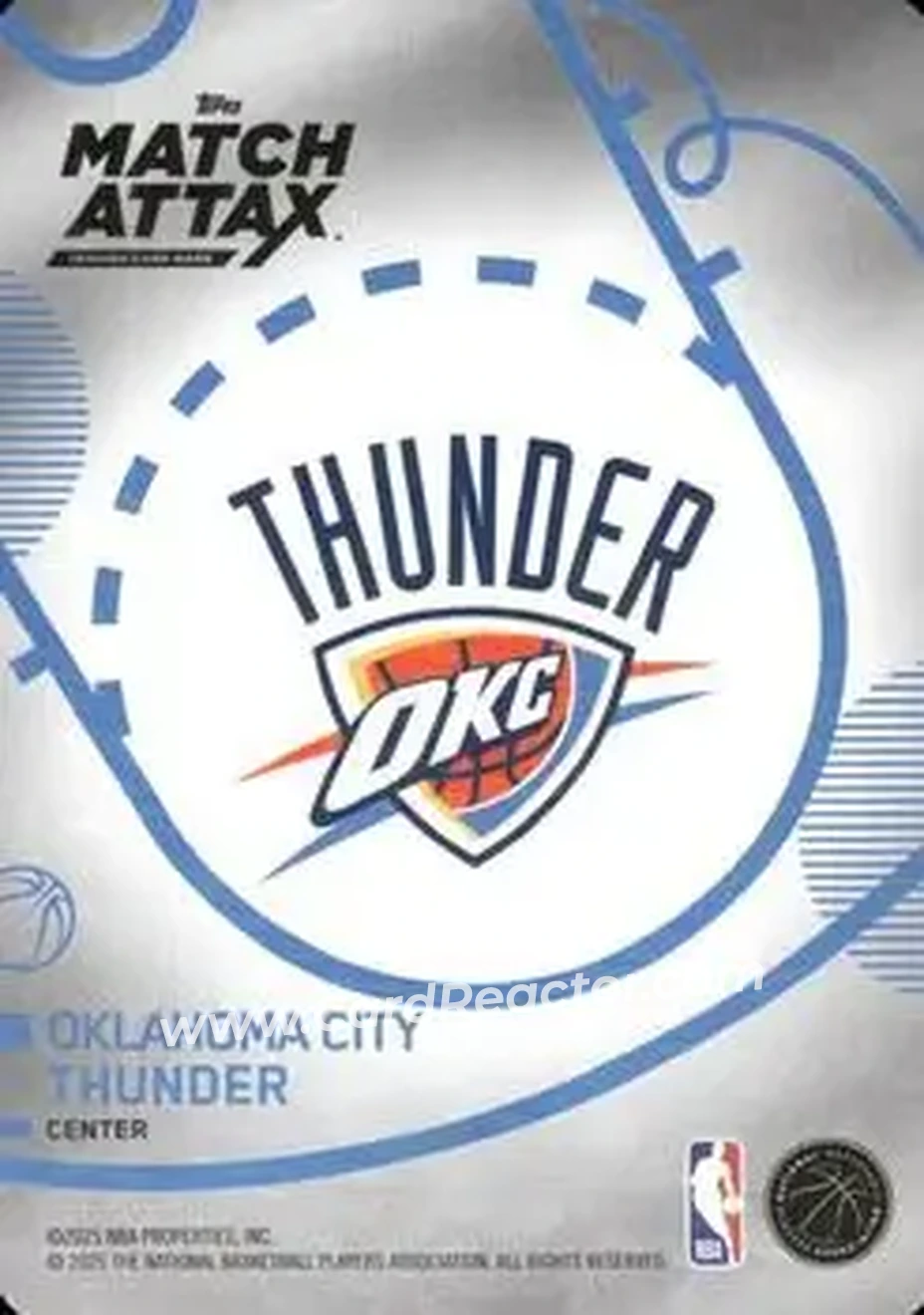 2025-26 Topps Match Attax #71 - Chet Holmgren - Oklahoma City Thunder - Back