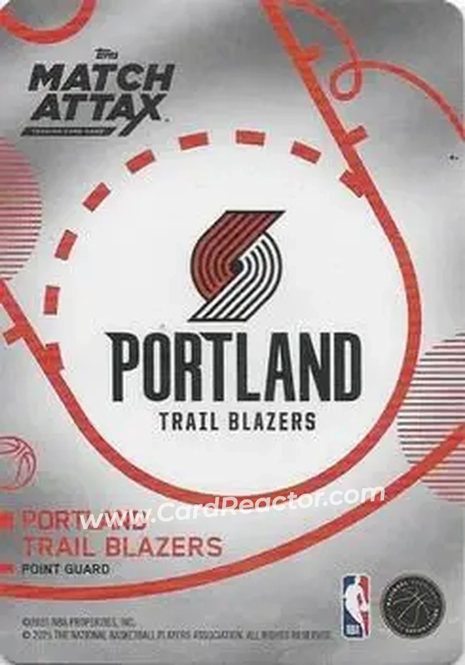 2025-26 Topps Match Attax #72 - Scoot Henderson - Portland Trail Blazers - Back