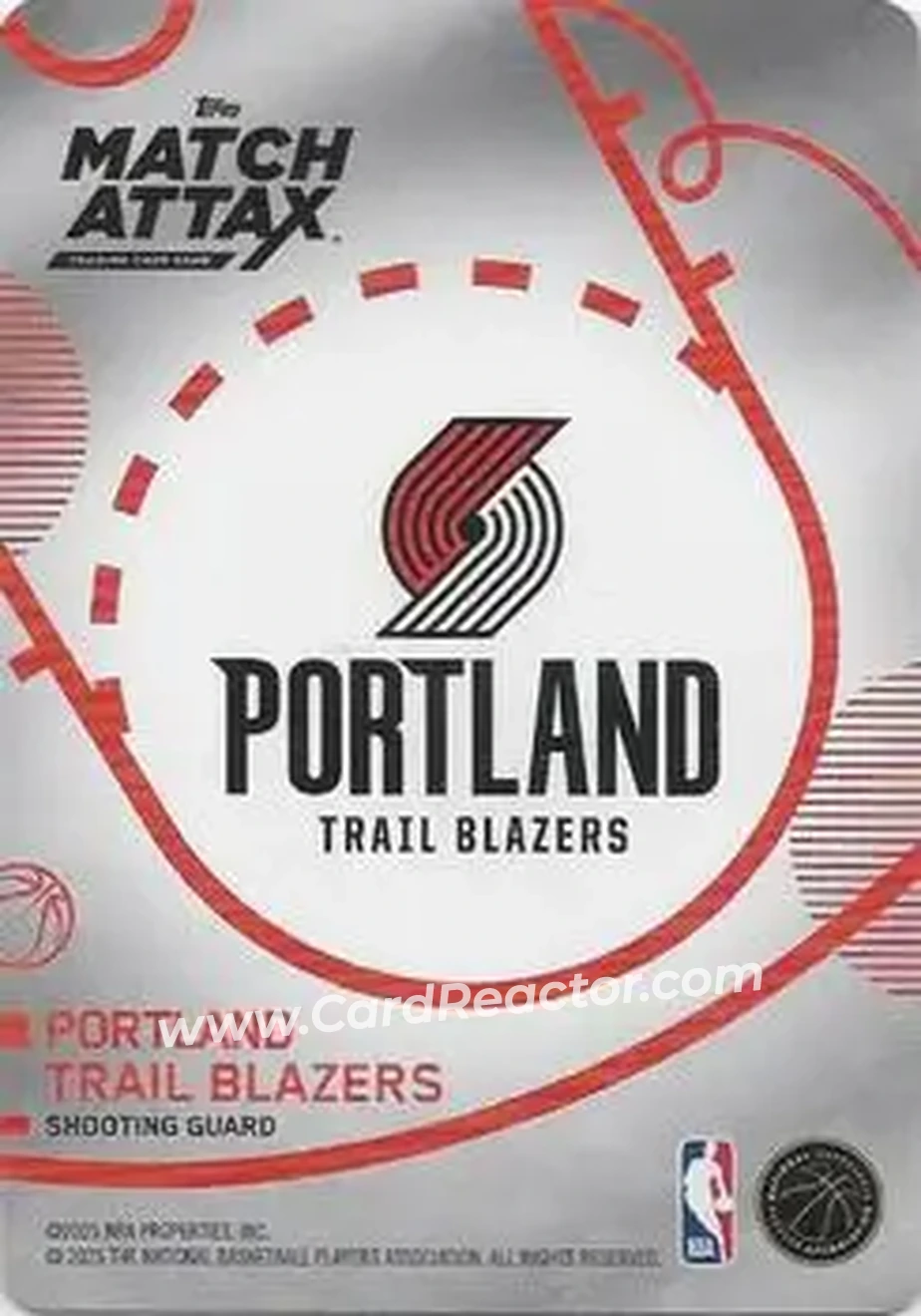 2025-26 Topps Match Attax #73 - Anfernee Simons - Portland Trail Blazers - Back