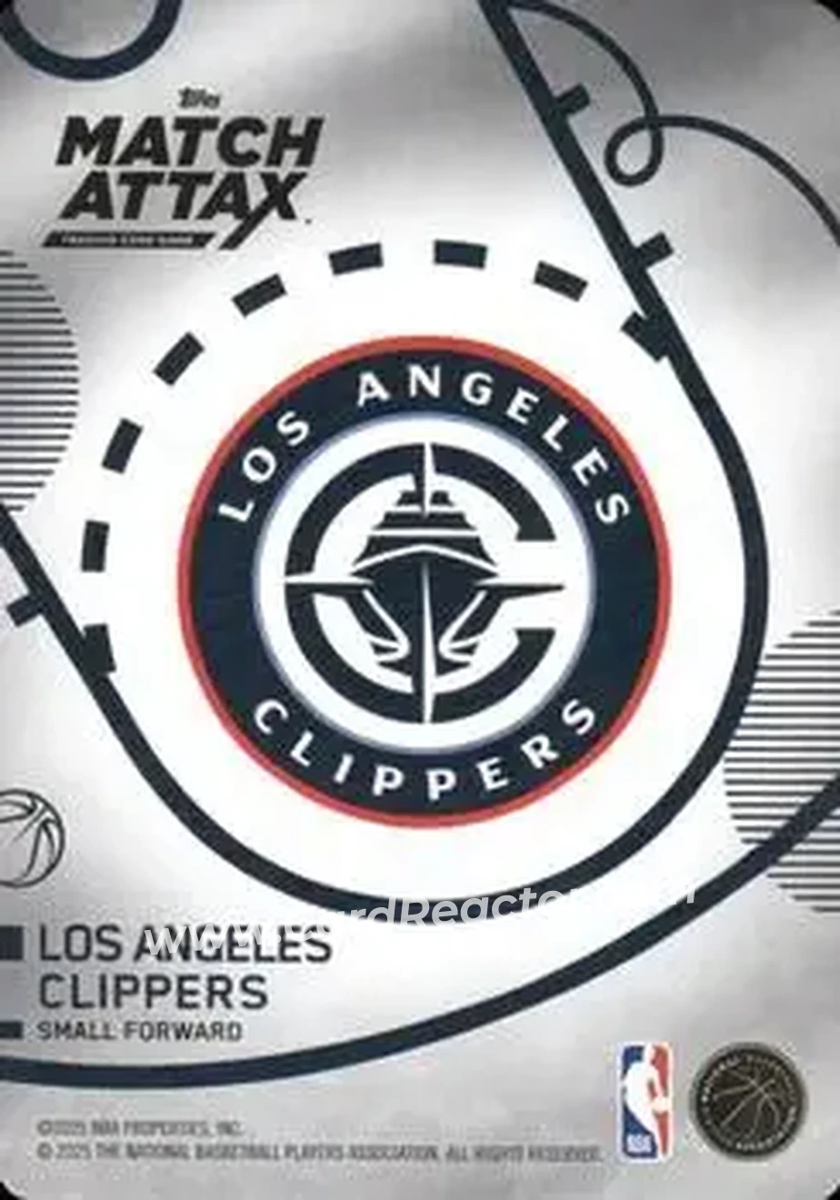 2025-26 Topps Match Attax #84 - Kawhi Leonard - Los Angeles Clippers - Back