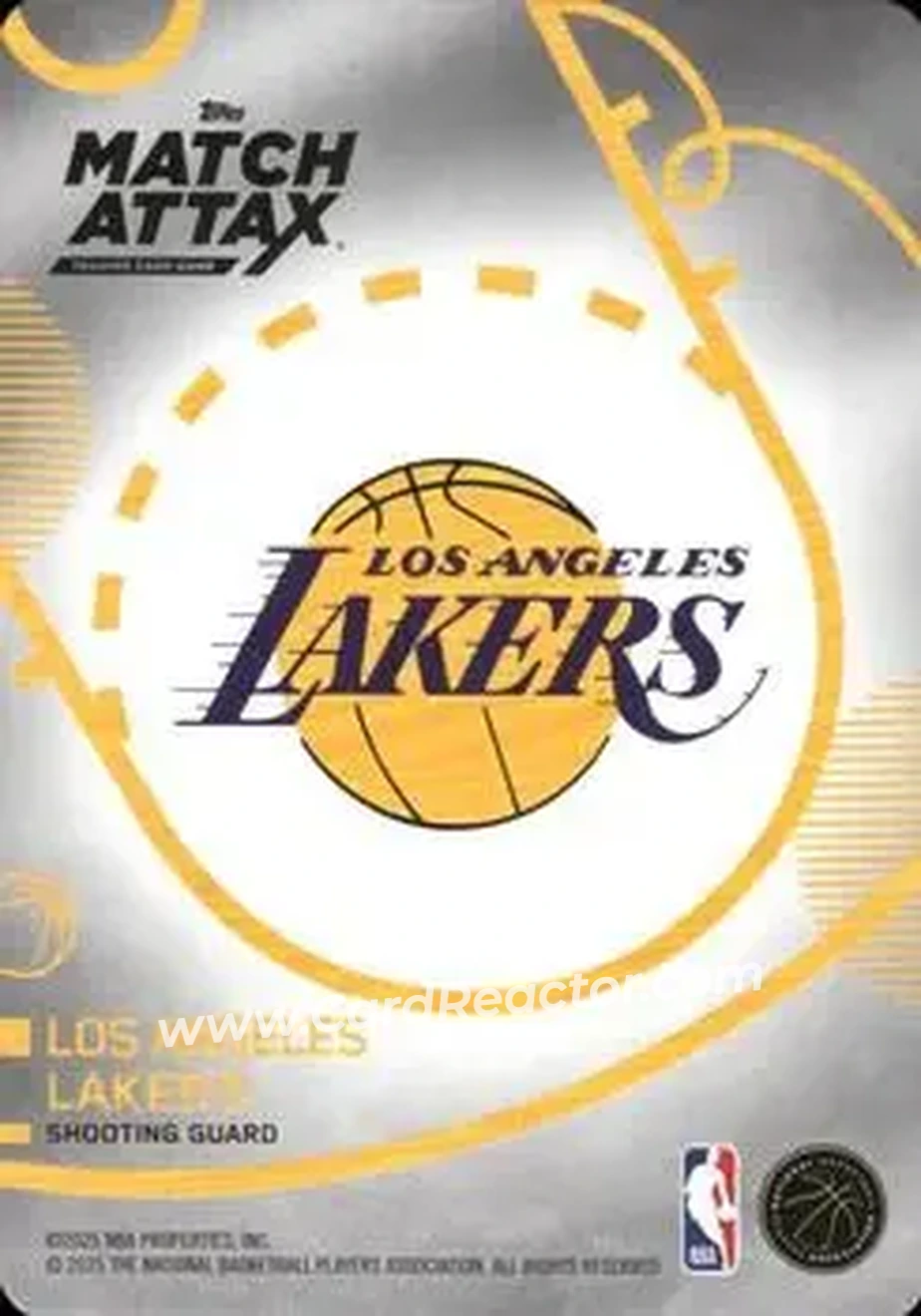 2025-26 Topps Match Attax #88 - Bronny James - Los Angeles Lakers - Back
