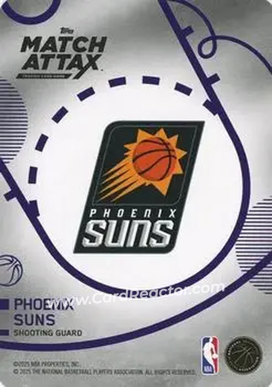 2025-26 Topps Match Attax #95 - Ryan Dunn - Phoenix Suns - Back