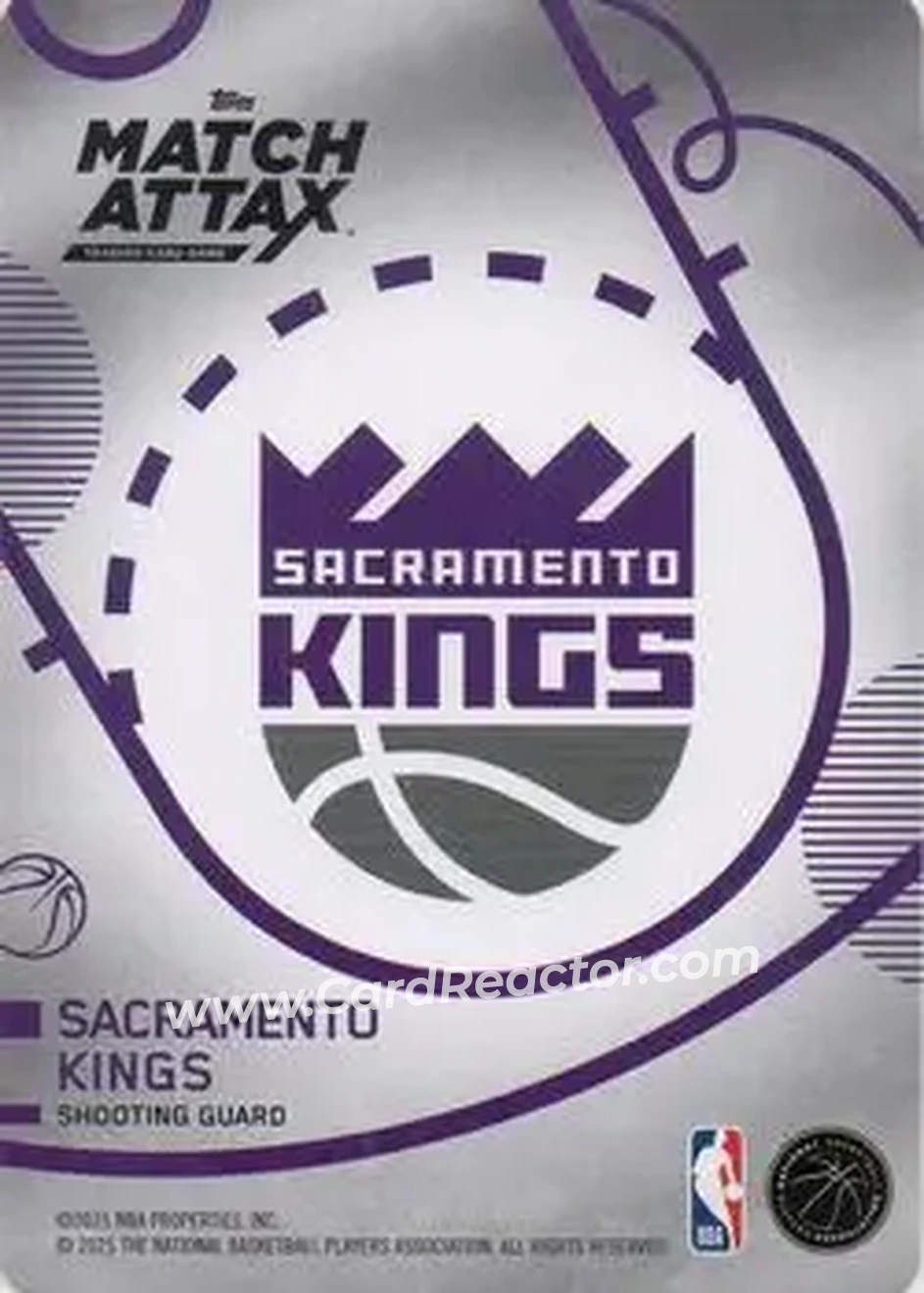 2025-26 Topps Match Attax #98 - Malik Monk - Sacramento Kings - Back