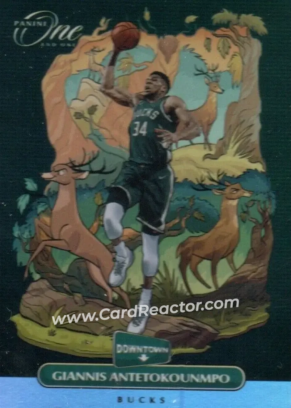 2020-21 Panini One and One - Downtown #9 - Giannis Antetokounmpo - Milwaukee Bucks