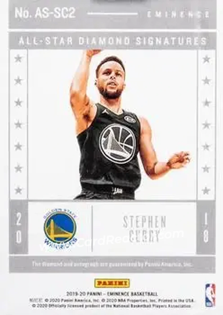 2019-20 Panini Eminence - All-Star Diamond Signatures #AS-SC2 - Stephen Curry - Golden State Warriors - Back 2019-20 Panini Eminence - All-Star Diamond Signatures #AS-SC2 - Stephen Curry - Golden State Warriors - Back