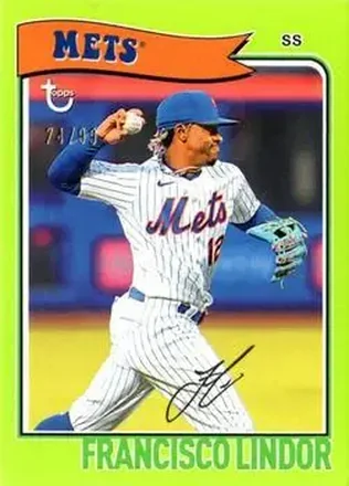 2023 Topps Brooklyn Collection - Chartreuse #37 - Francisco Lindor - New York Mets
