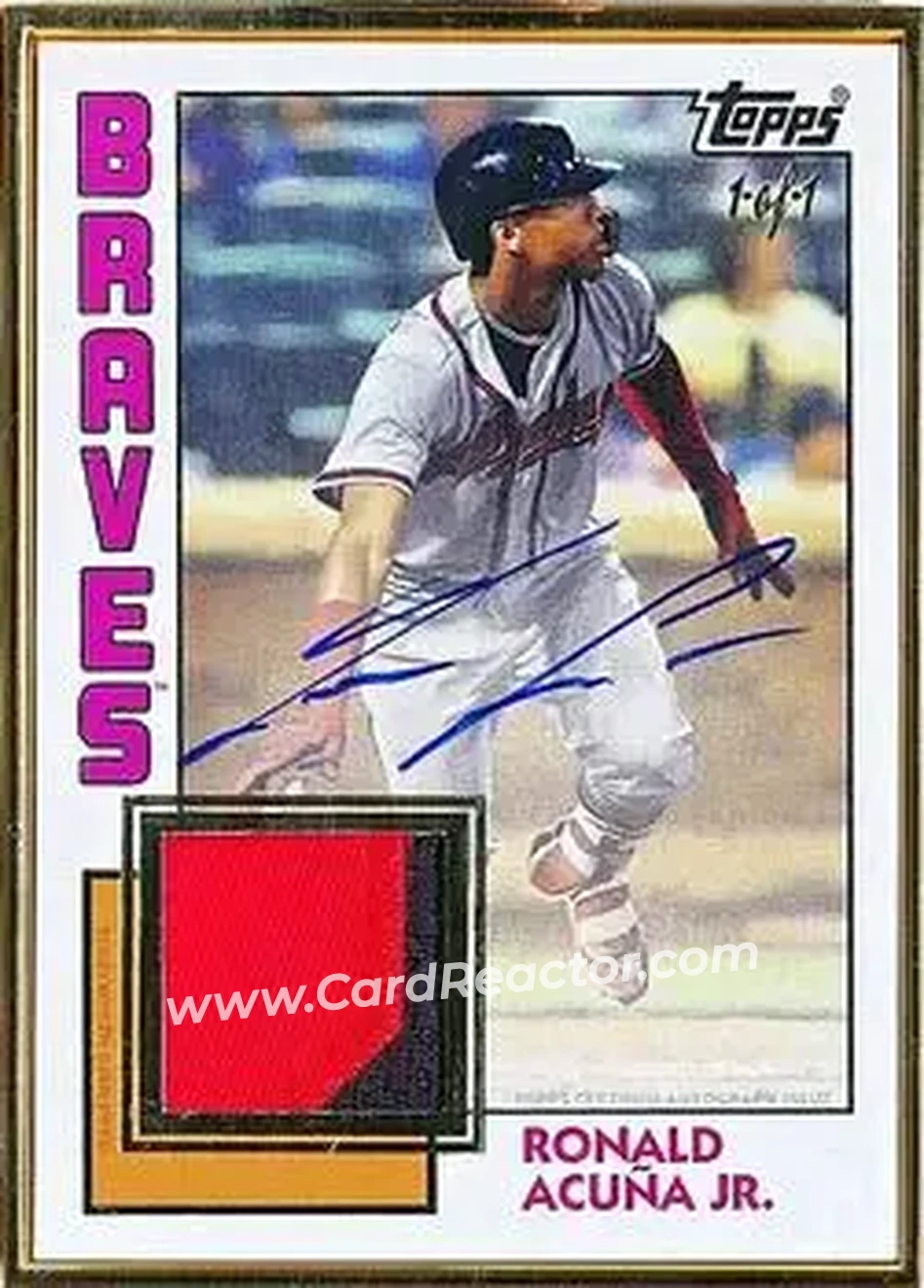 2019 Topps Transcendent Collection - Autograph Patches #AP-RAJ - Ronald Acuña Jr. - Atlanta Braves - Front