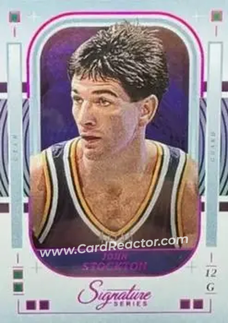 2025-26 Panini Signature Series - Fuchsia #70 - John Stockton - Utah Jazz - Front 2025-26 Panini Signature Series - Fuchsia #70 - John Stockton - Utah Jazz - Front