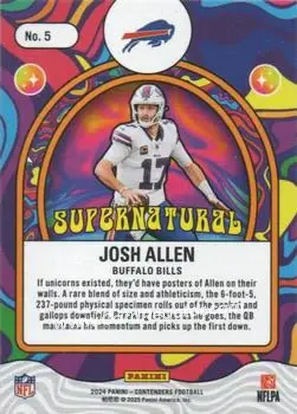 2024 Panini Contenders - Supernatural #5 - Josh Allen - Buffalo Bills - Back