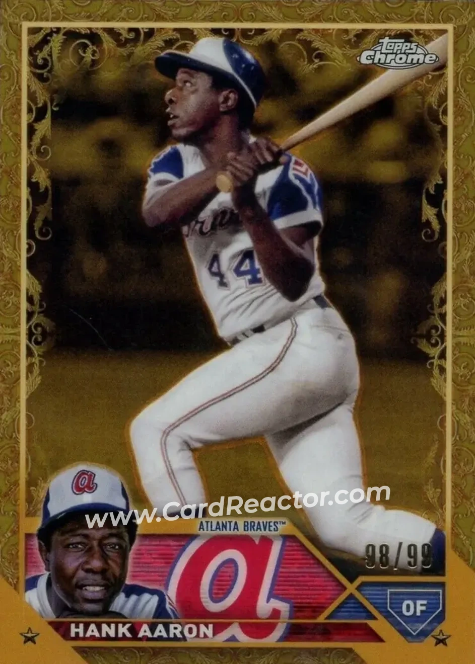 2023 Topps Gilded Collection #44 - Hank Aaron - Atlanta Braves