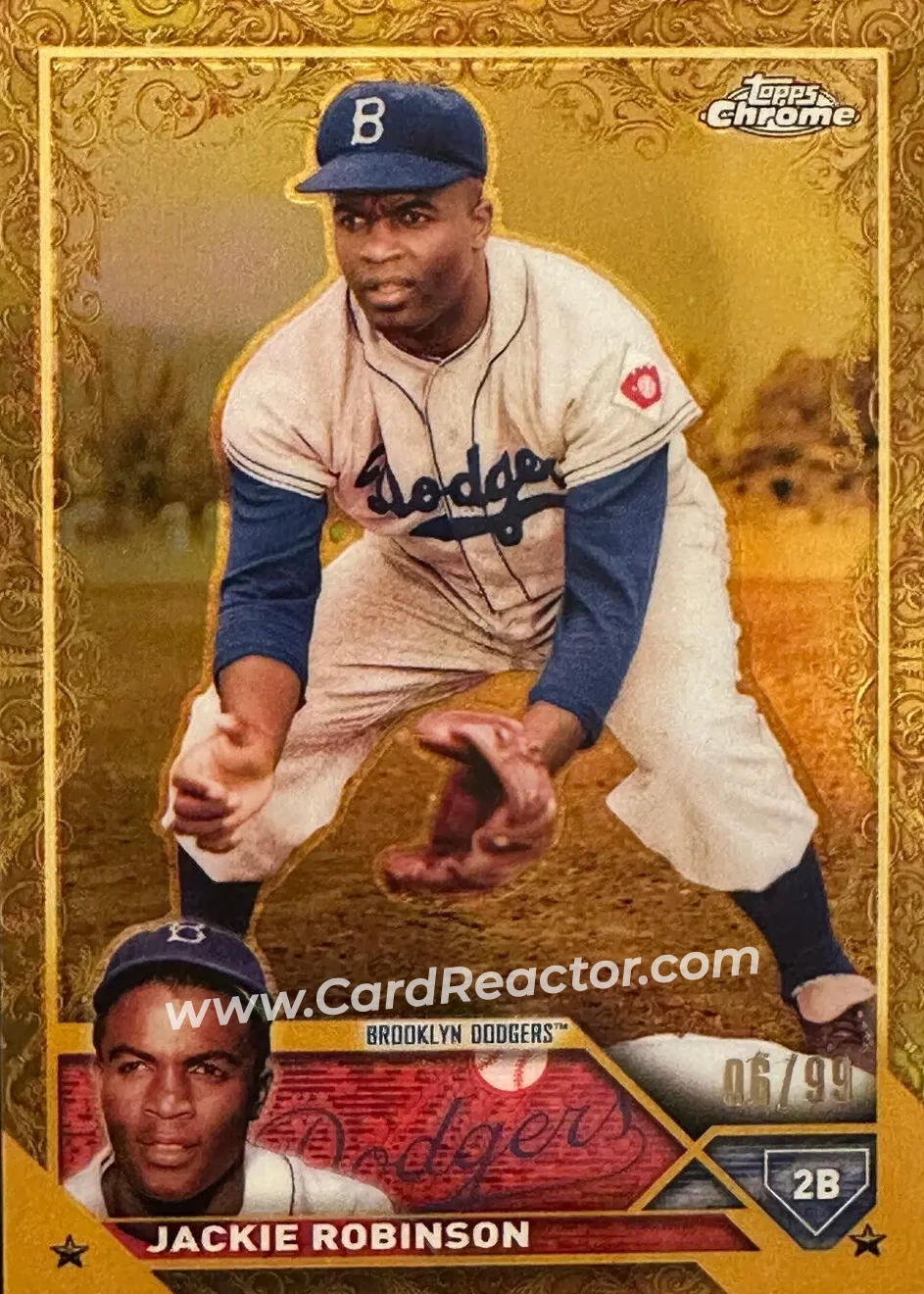 2023 Topps Gilded Collection #60 - Jackie Robinson - Brooklyn Dodgers