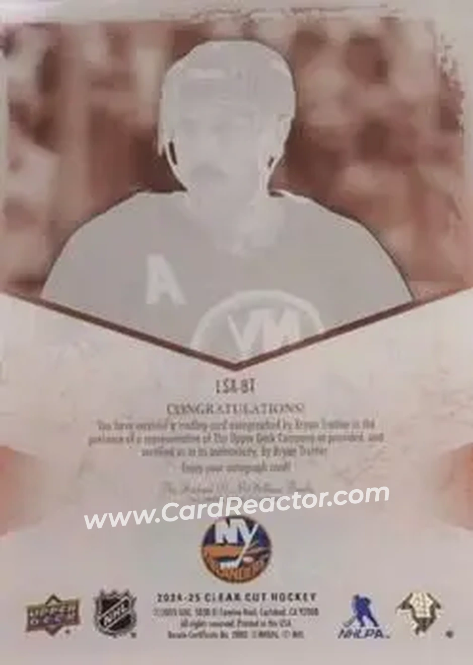 2024-25 Upper Deck Clear Cut - 2004-05 UD Legendary Signatures #LSA-BT - Bryan Trottier - New York Islanders - Back