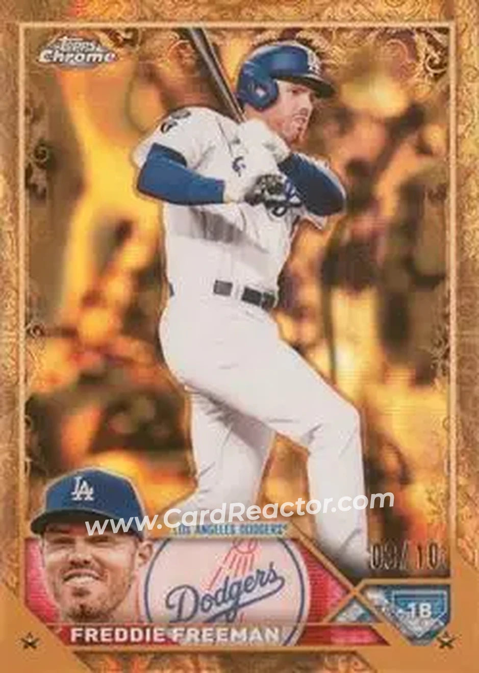 2023 Topps Gilded Collection - Lava Gold Etch Refractors #16 - Freddie Freeman - Los Angeles Dodgers