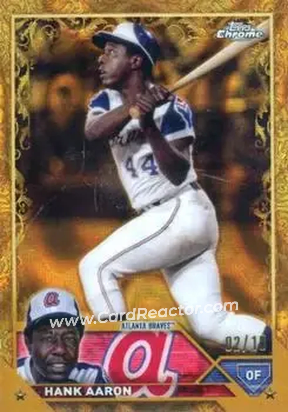 2023 Topps Gilded Collection - Lava Gold Etch Refractors #44 - Hank Aaron - Atlanta Braves