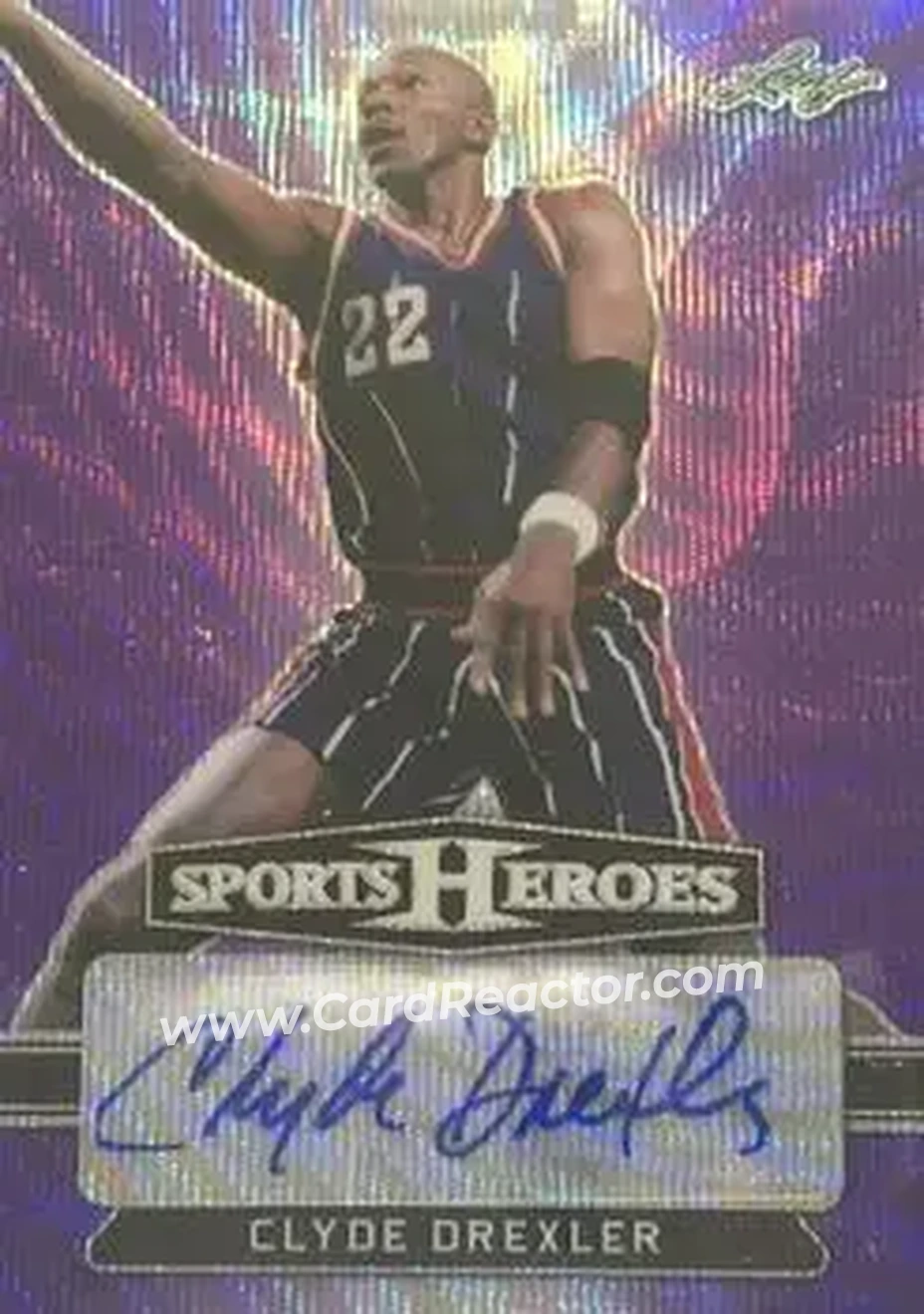 2018 Leaf Metal Sports Heroes - Purple #BA-CD1 - Clyde Drexler