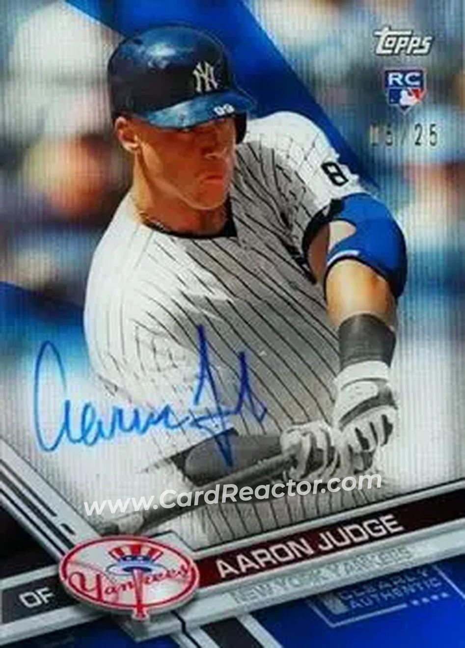 2017 Topps Clearly Authentic - Blue #CAAU-AJU - Aaron Judge - New York Yankees