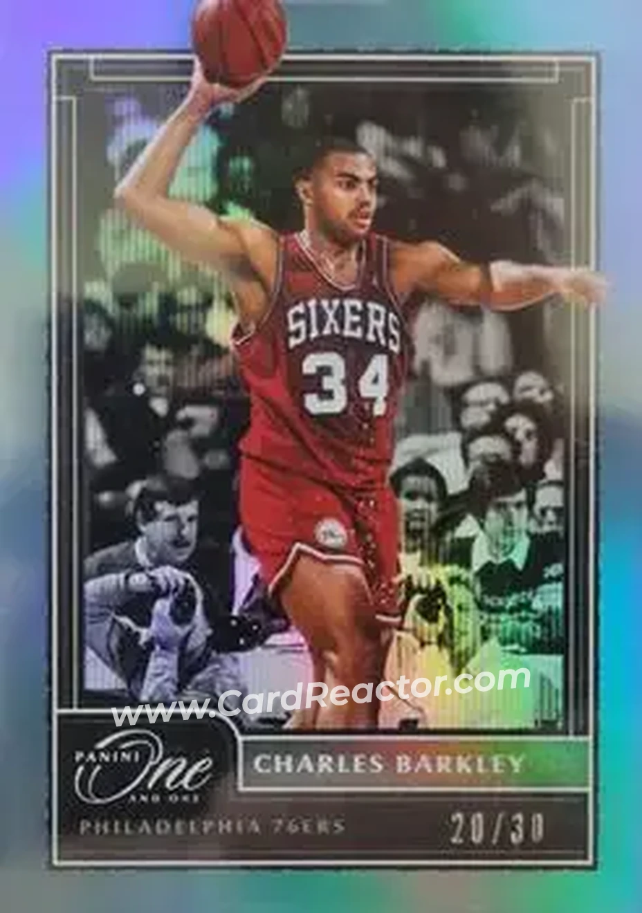 2020-21 Panini One and One - Blue #154 - Charles Barkley - Philadelphia 76ers - Front 2020-21 Panini One and One - Blue #154 - Charles Barkley - Philadelphia 76ers - Front