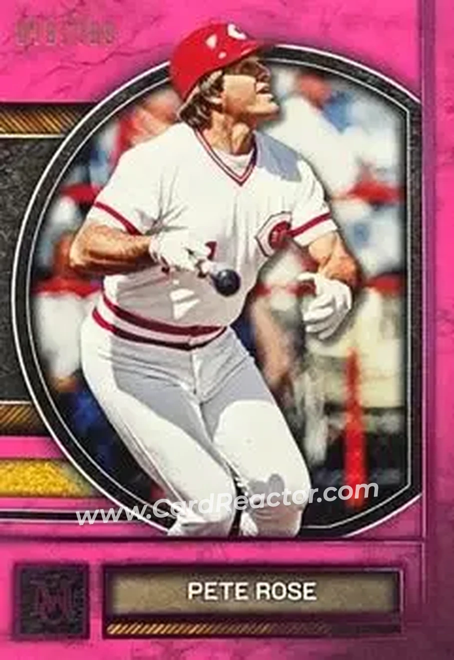 2025 Topps Museum Collection - Pink Sapphire #80 - Pete Rose - Cincinnati Reds - Front 2025 Topps Museum Collection - Pink Sapphire #80 - Pete Rose - Cincinnati Reds - Front