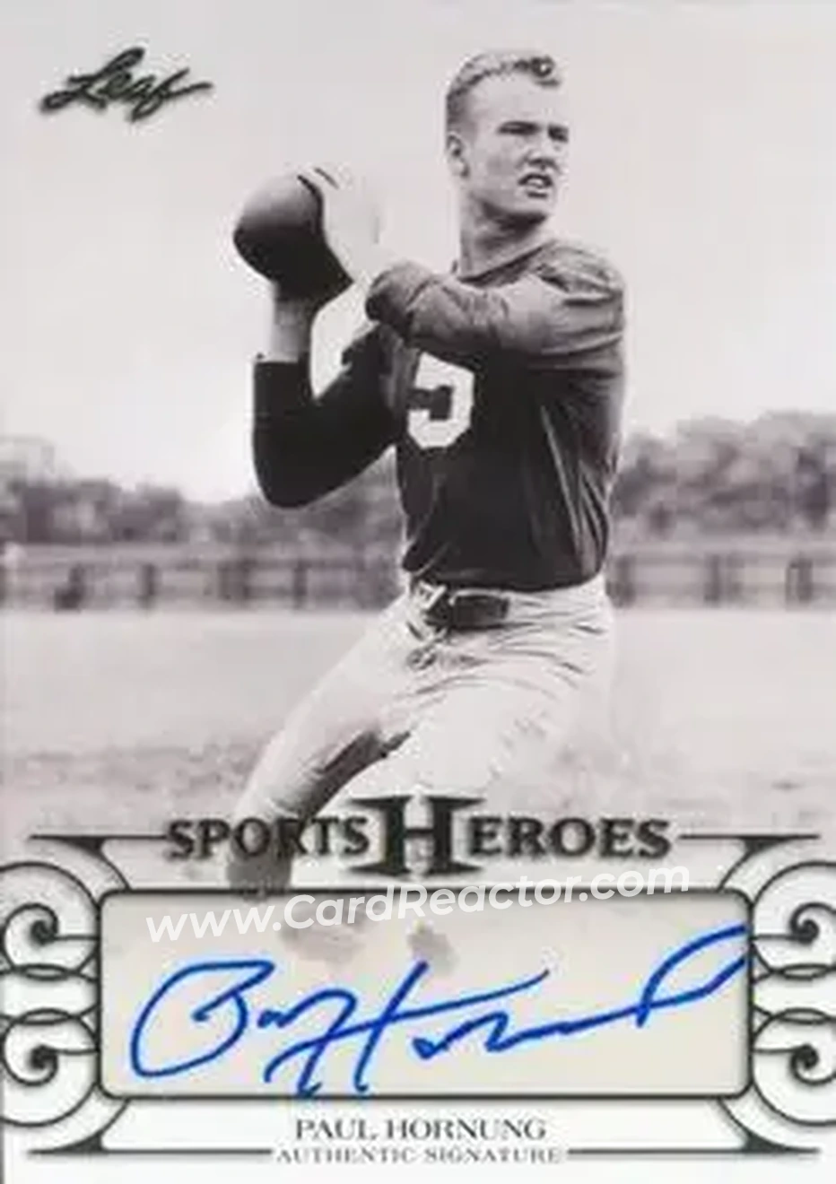 2016 Leaf Sports Heroes #BA-PH1 - Paul Hornung - Green Bay Packers