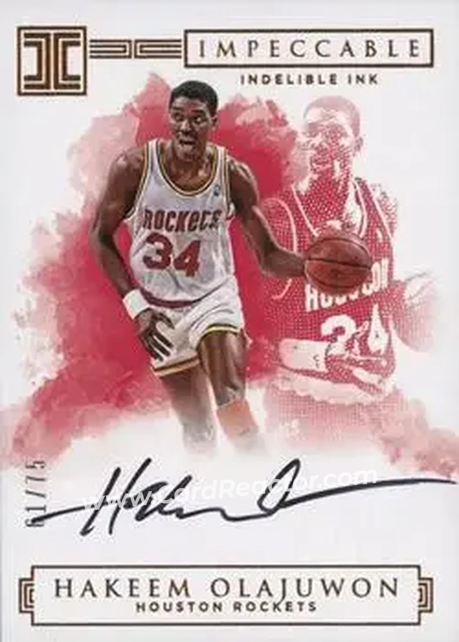 2016-17 Panini Impeccable - Indelible Ink #II-HO - Hakeem Olajuwon - Houston Rockets