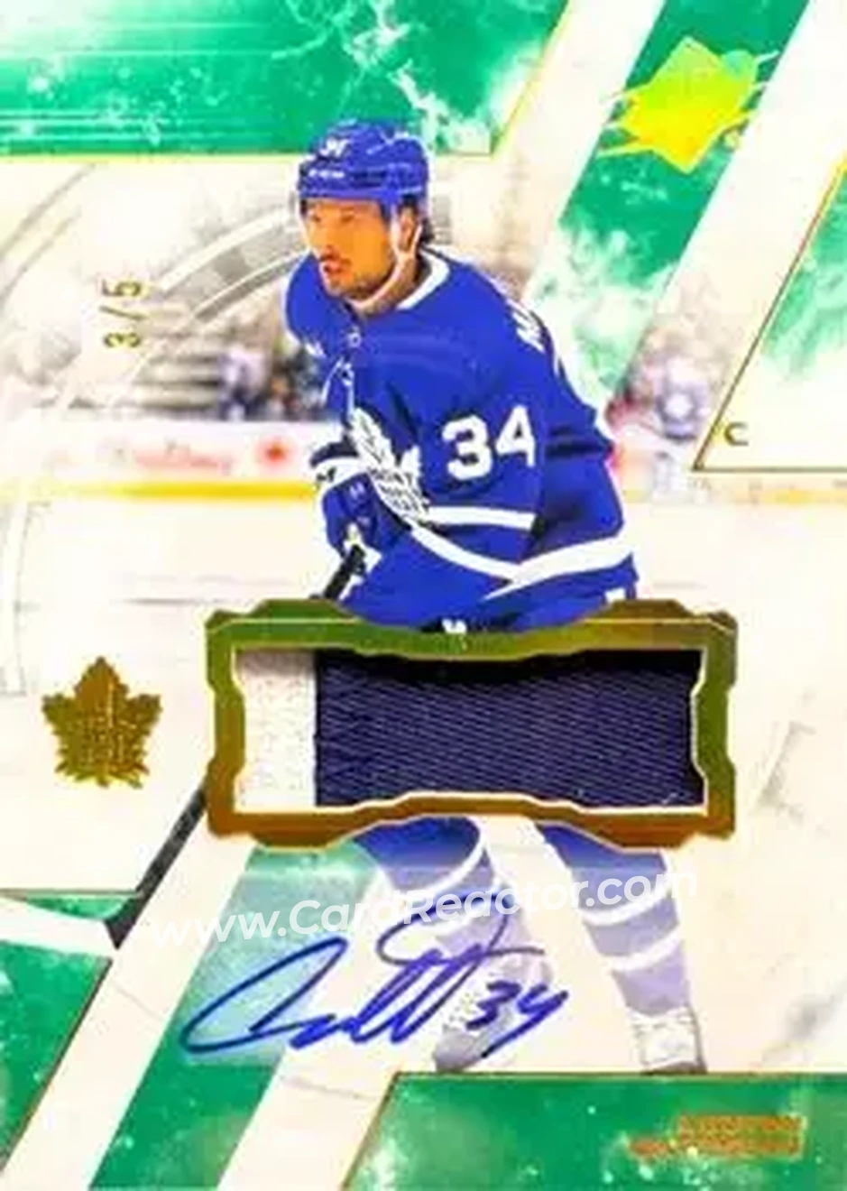 2023-24 SPx - Autographs Patch #100 - Auston Matthews - Toronto Maple Leafs - Front 2023-24 SPx - Autographs Patch #100 - Auston Matthews - Toronto Maple Leafs - Front