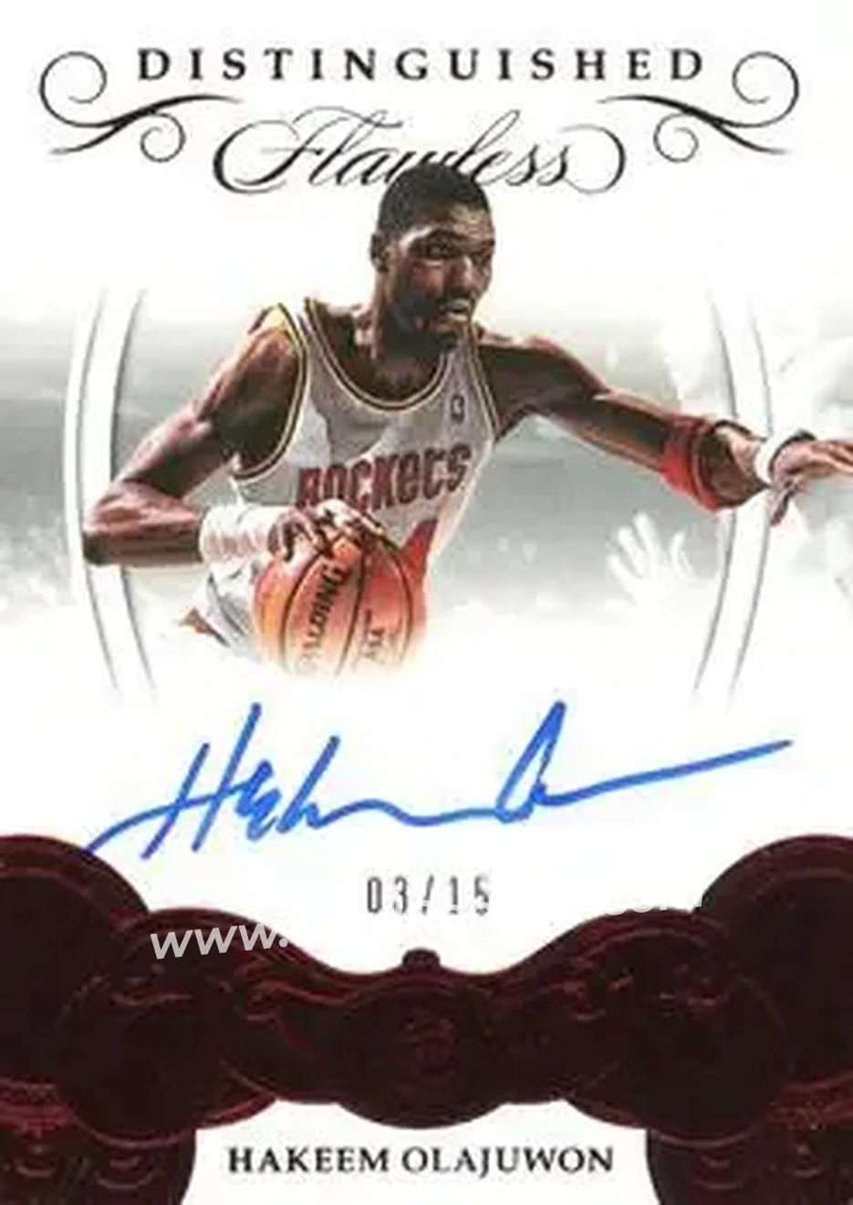 2017-18 Panini Flawless - Distinguished Autos Ruby #DA-HO - Hakeem Olajuwon - Houston Rockets