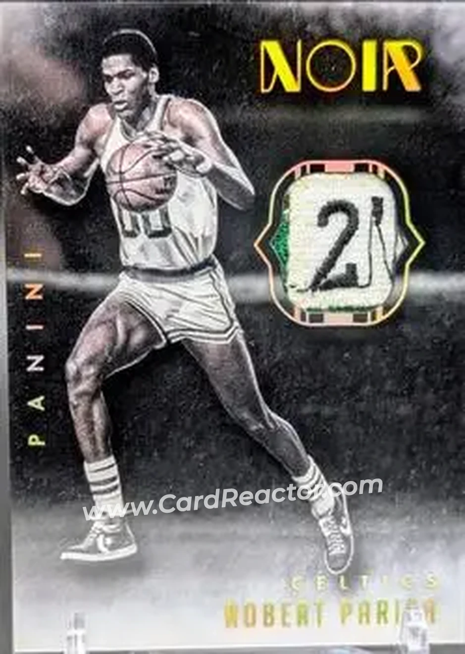 2014-15 Panini Noir - Acetate Noir Materials Prime Tags #81 - Robert Parish - Boston Celtics
