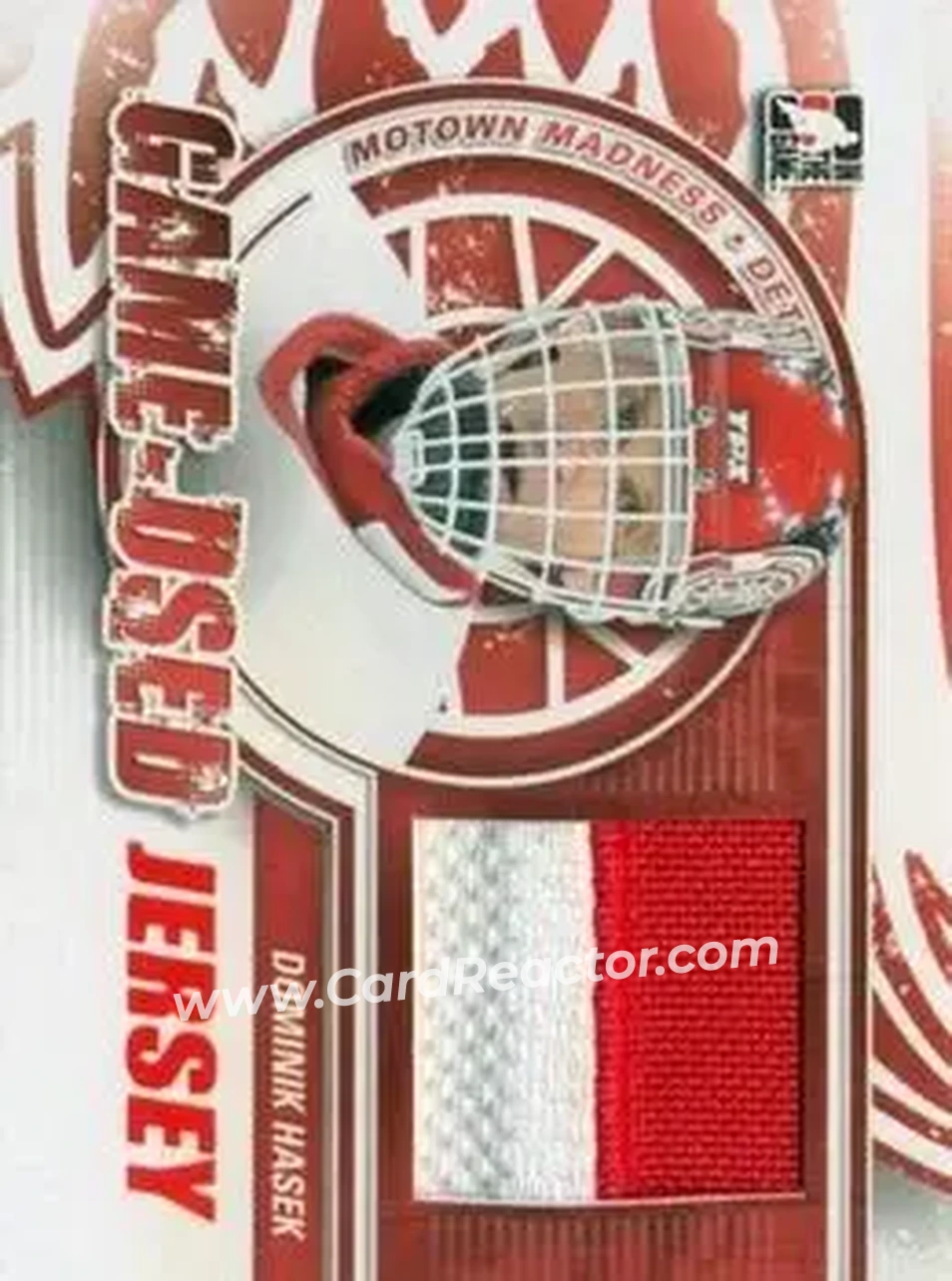 2012-13 In The Game Motown Madness - Game Used Jersey Red #M-10 - Dominik Hasek - Detroit Red Wings - Front 2012-13 In The Game Motown Madness - Game Used Jersey Red #M-10 - Dominik Hasek - Detroit Red Wings - Front