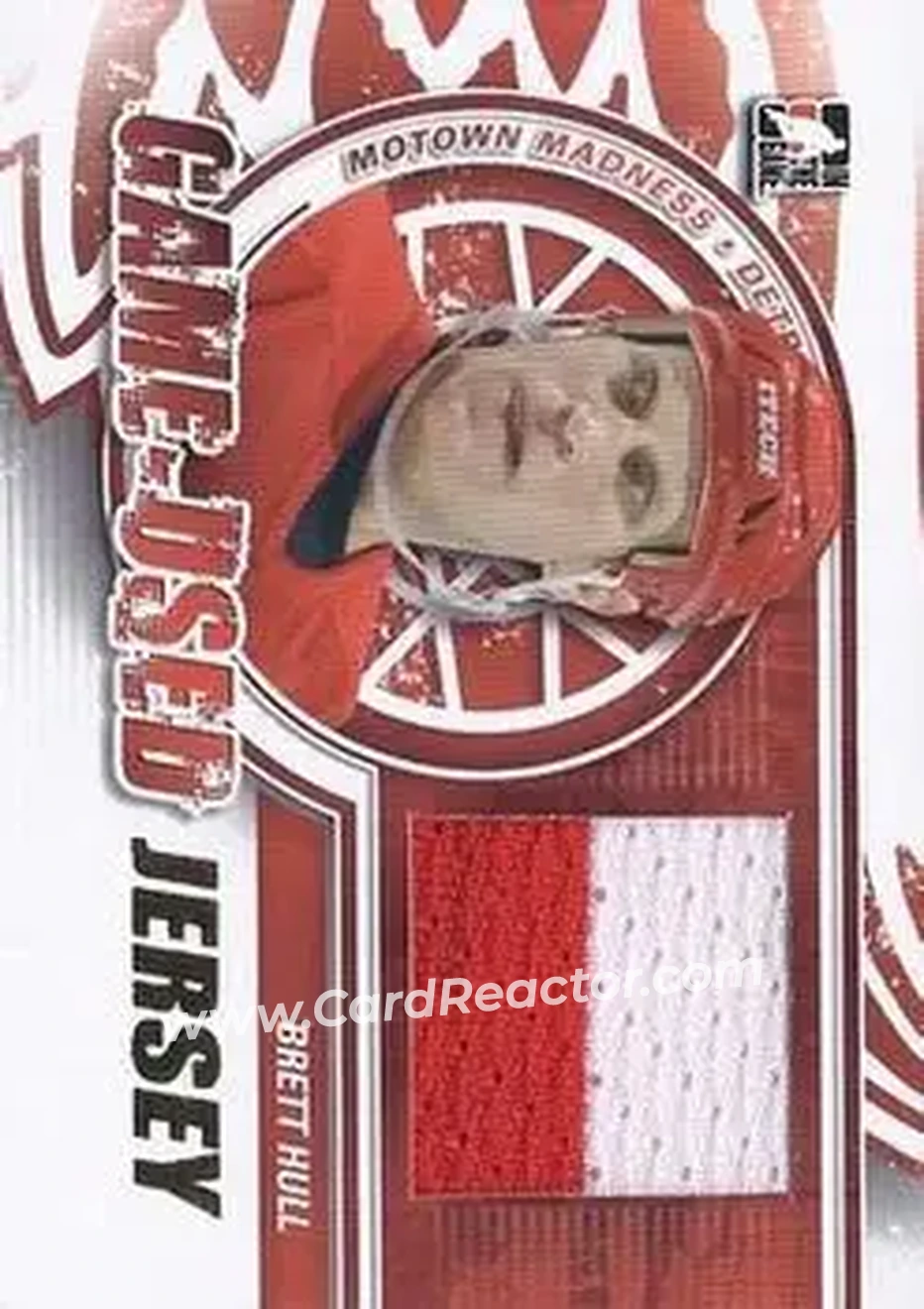 2012-13 In The Game Motown Madness - Game Used Jersey Gold #M-36 - Brett Hull - Detroit Red Wings - Front 2012-13 In The Game Motown Madness - Game Used Jersey Gold #M-36 - Brett Hull - Detroit Red Wings - Front