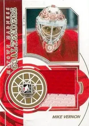 2012-13 In The Game Motown Madness - Goaltenders Memorabilia Gold #G-05 - Mike Vernon - Detroit Red Wings