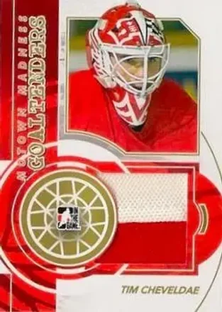2012-13 In The Game Motown Madness - Goaltenders Memorabilia Gold #G-08 - Tim Cheveldae - Detroit Red Wings