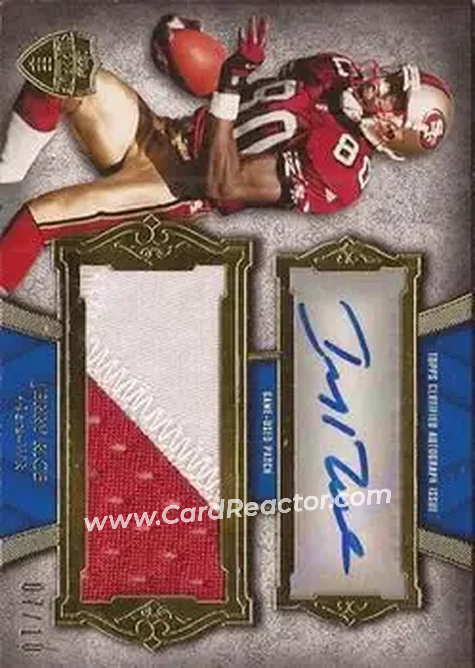 2011 Topps Supreme - Autographed Jumbo Relics #SAJR-JR - Jerry Rice - San Francisco 49ers - Front