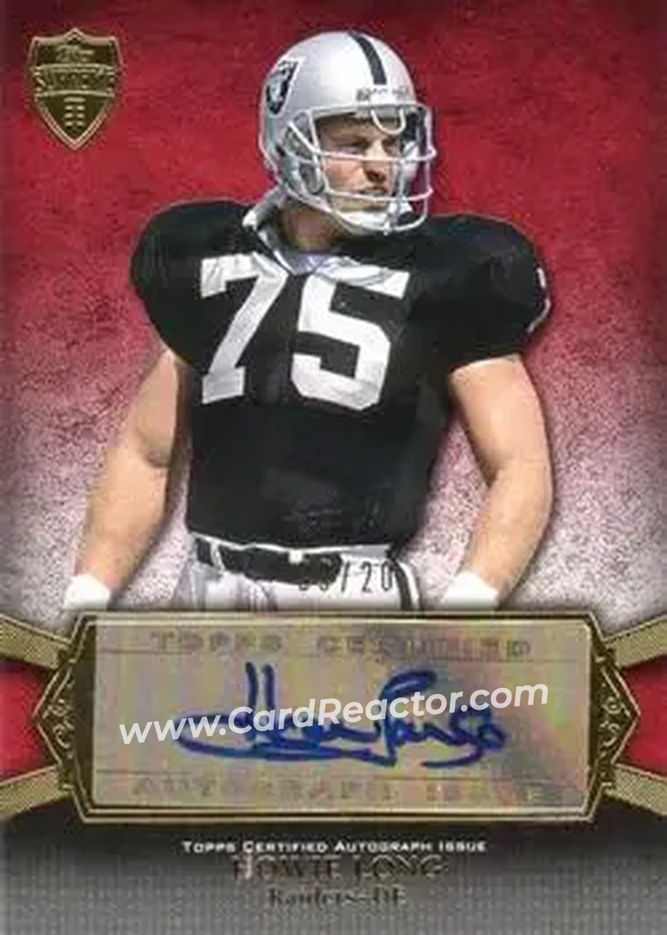 2011 Topps Supreme - Autographs Red #SA-HL - Howie Long - Los Angeles Raiders - Front 2011 Topps Supreme - Autographs Red #SA-HL - Howie Long - Los Angeles Raiders - Front