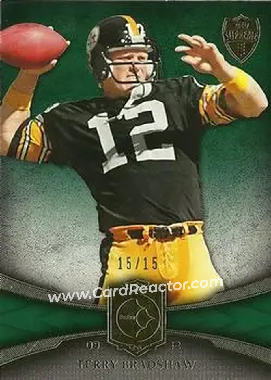 2011 Topps Supreme - Green #10 - Terry Bradshaw - Pittsburgh Steelers - Front 2011 Topps Supreme - Green #10 - Terry Bradshaw - Pittsburgh Steelers - Front