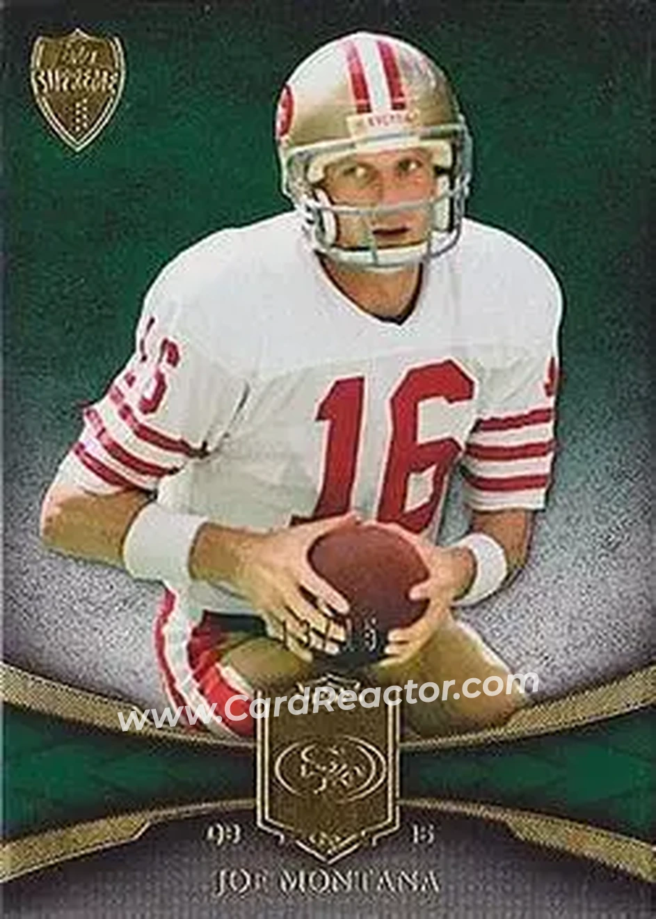2011 Topps Supreme - Green #100 - Joe Montana - San Francisco 49ers - Front