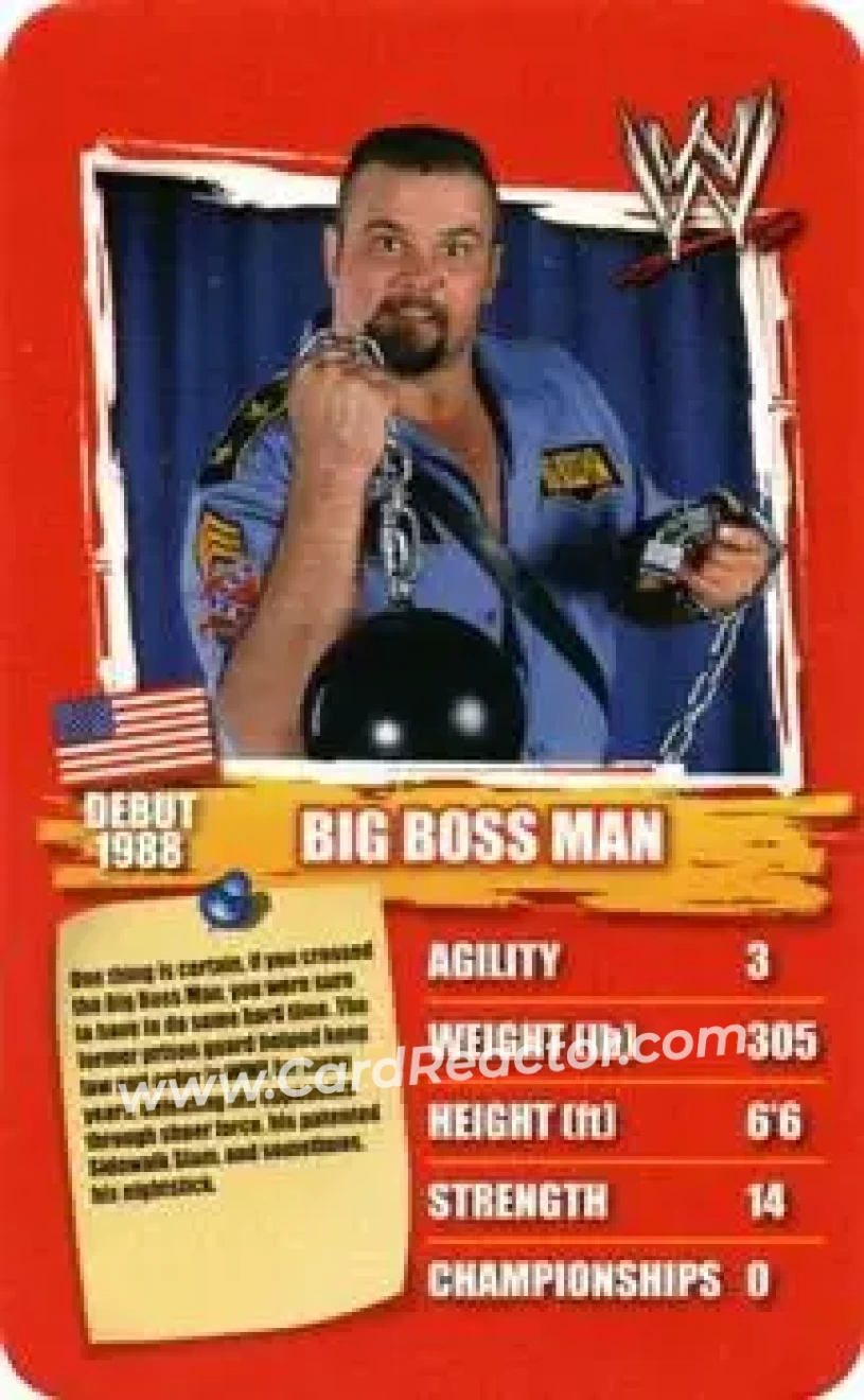 2011 Top Trumps Specials WWE All-Time Greats #NNO - Big Boss Man