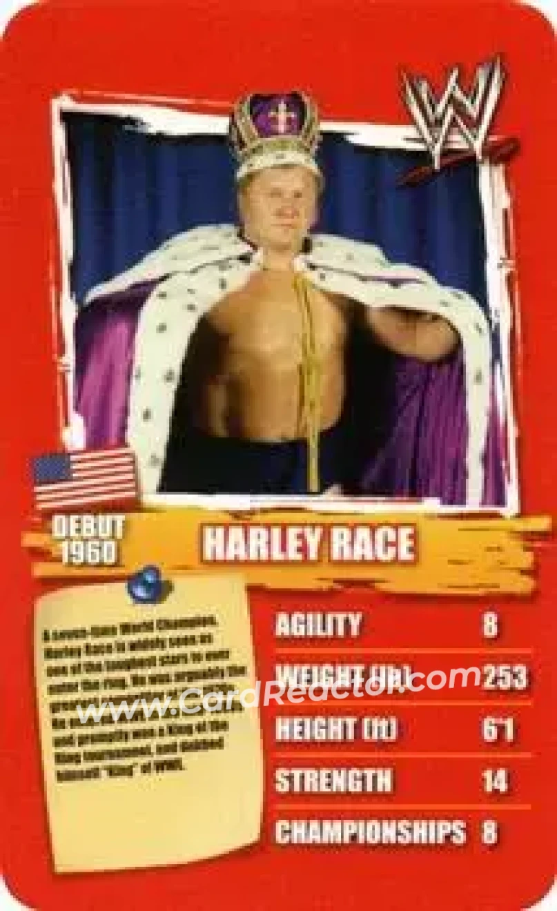 2011 Top Trumps Specials WWE All-Time Greats #NNO - King Harley Race