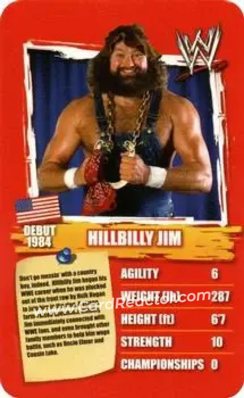 2011 Top Trumps Specials WWE All-Time Greats #NNO - Hillbilly Jim