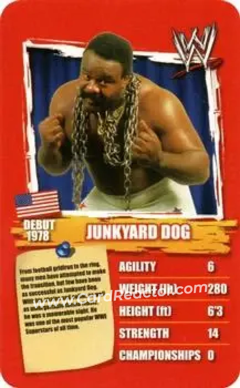 2011 Top Trumps Specials WWE All-Time Greats #NNO - The Junkyard Dog