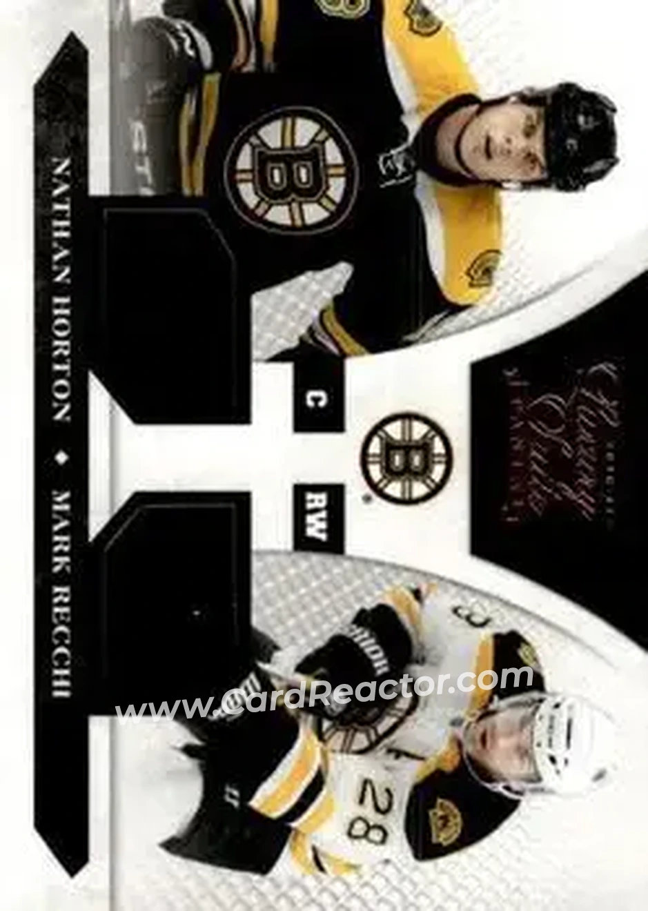 2010-11 Panini Luxury Suite #78 - Mark Recchi - Nathan Horton MEM, SN599 - Boston Bruins - Boston Bruins - Front