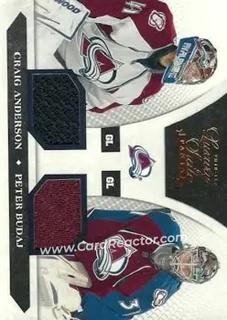 2010-11 Panini Luxury Suite #80 - Peter Budaj - Craig Anderson MEM, SN599 - Colorado Avalanche - Colorado Avalanche - Front
