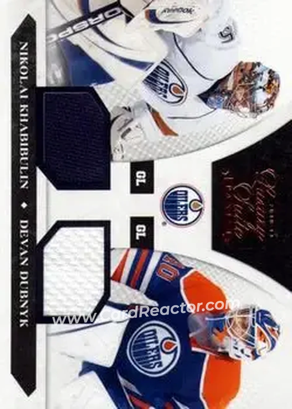 2010-11 Panini Luxury Suite #84 - Nikolai Khabibulin - Devan Dubnyk MEM, SN599 - Edmonton Oilers - Edmonton Oilers - Front