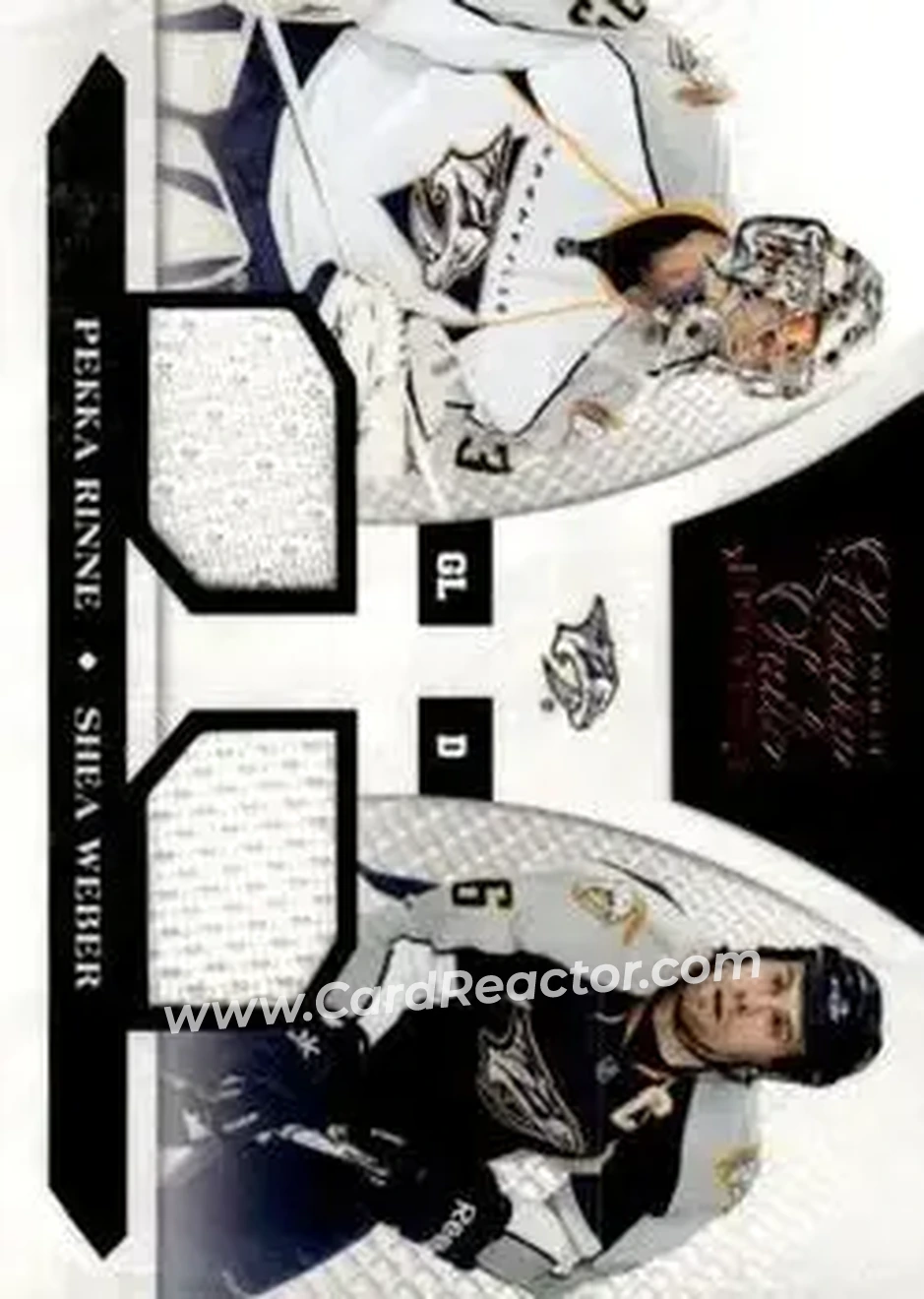 2010-11 Panini Luxury Suite #87 - Shea Weber - Pekka Rinne MEM, SN599 - Nashville Predators - Nashville Predators - Front