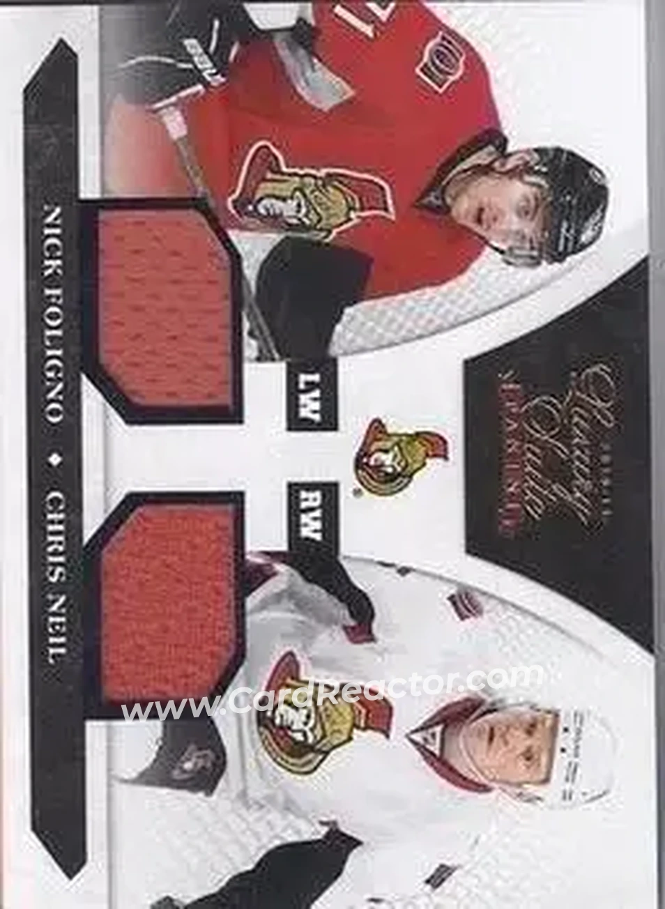 2010-11 Panini Luxury Suite #90 - Nick Foligno - Chris Neil MEM, SN599 - Ottawa Senators - Ottawa Senators - Front
