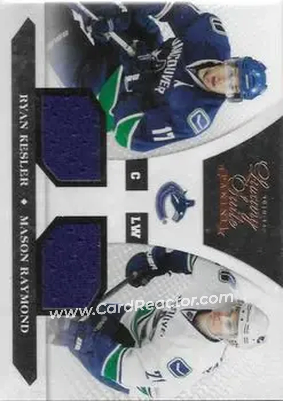 2010-11 Panini Luxury Suite #97 - Mason Raymond - Ryan Kesler MEM, SN599 - Vancouver Canucks - Vancouver Canucks - Front
