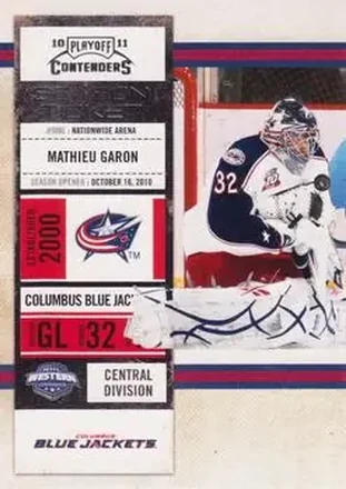 2010-11 Playoff Contenders #6 - Mathieu Garon - Columbus Blue Jackets